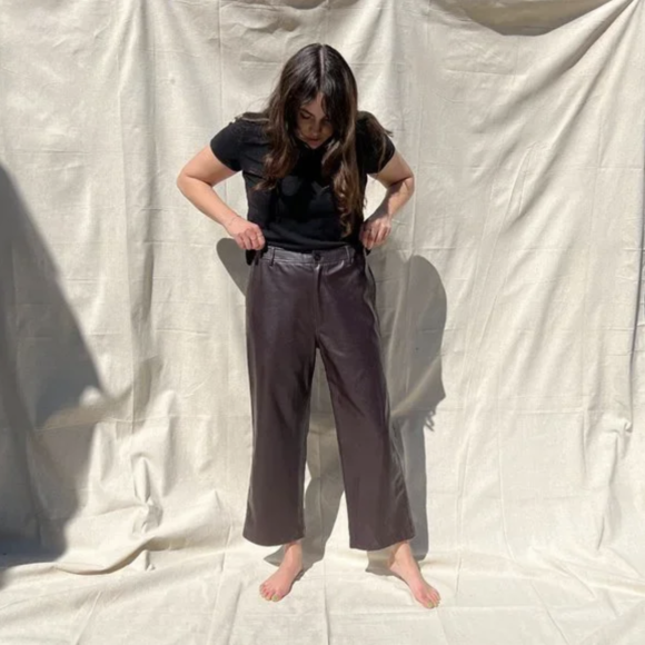 Maroon High Waisted Pants